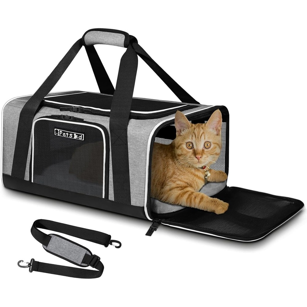 Petskd Airline Approved Pet Carrier Soft Travel Bag Small Cats Dogs 17x12x8.5